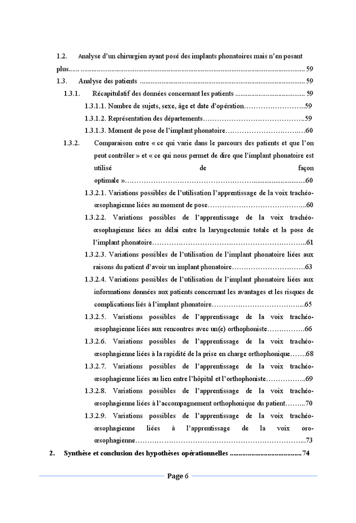 Tendances chirurgicales concernant la pose de l'implant phonatoire