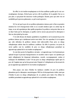 Tendances chirurgicales concernant la pose de l'implant phonatoire