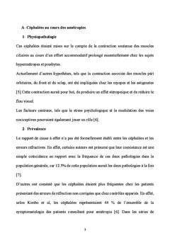 Les céphalées au cours des amétropies
