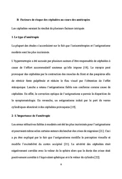 Les céphalées au cours des amétropies