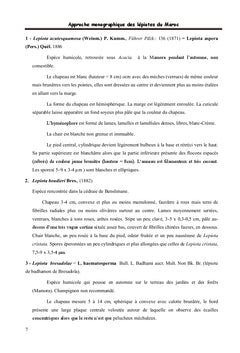 Approche Monographique des ?Lepiotes du ?Maroc