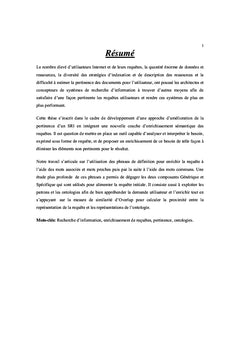 Traitement sémantique des requêtes dans les moteurs de recherche