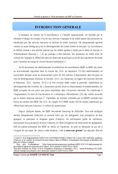 Controle de gestion et Valeur partenariale des eMF au Cameroun