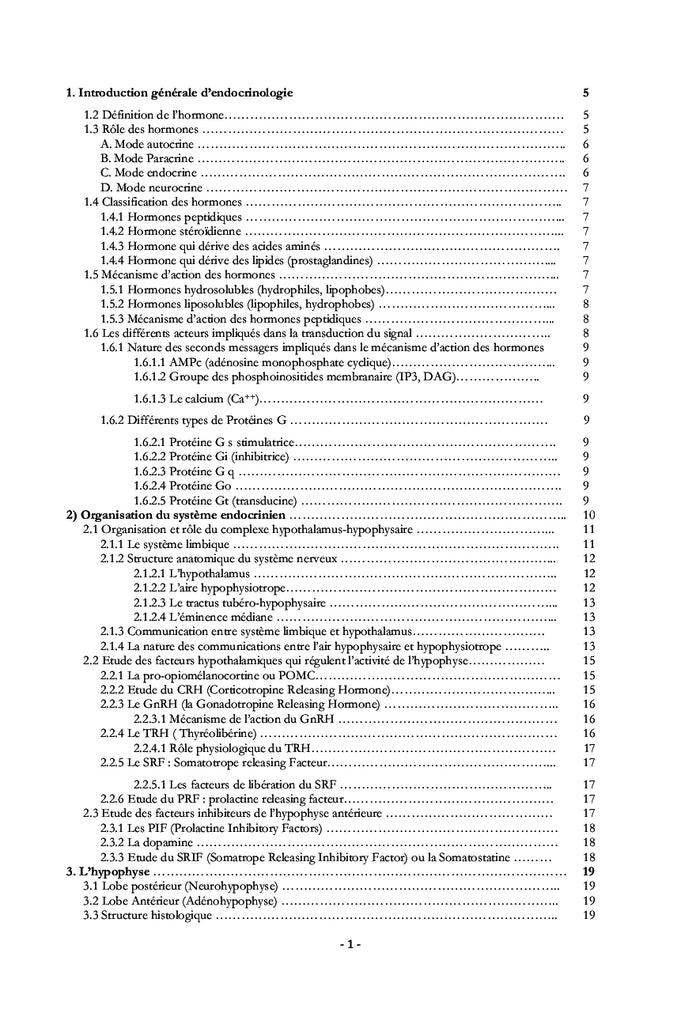 Les Hormones "Physiologie et Régulation"