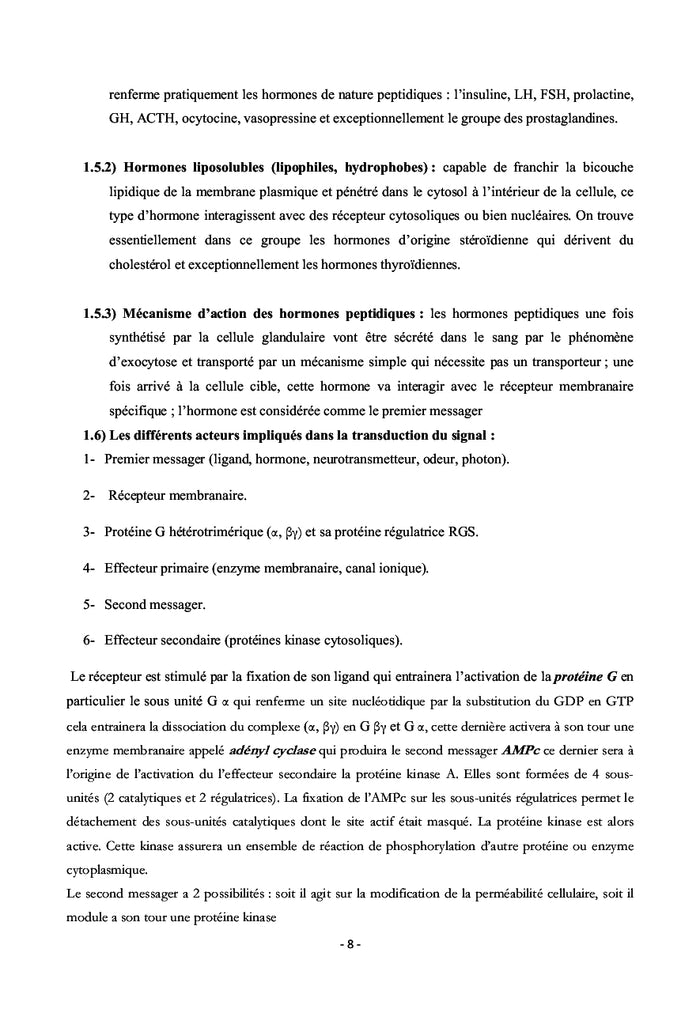 Les Hormones "Physiologie et Régulation"