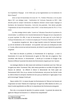 La Bancarisation de la paie des fonctionnaires en R.D.C