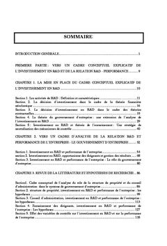 Gouvernement d'entreprise, recherche et développement et performance