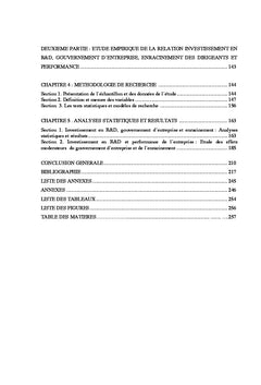 Gouvernement d'entreprise, recherche et développement et performance