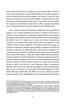 Gouvernement d'entreprise, recherche et développement et performance