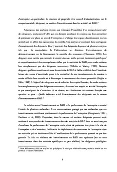 Gouvernement d'entreprise, recherche et développement et performance