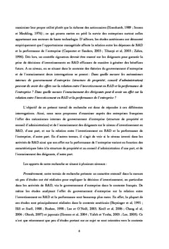 Gouvernement d'entreprise, recherche et développement et performance