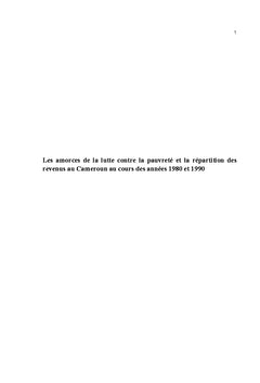 Amorces de la lutte contre la pauvreté et la répartition des revenus
