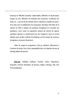 Les politiques publiques d'offre d'insertion des jeunes en Côte d'Ivoire