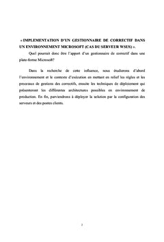 Implementation d'un gestionnaire de correctif environnement Microsoft