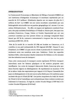 heterogèneite d'infrastructures de transport et echanges en zone CEMAC