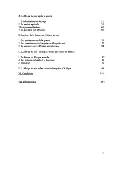 Les relations economiques entre la France et l'Afrique du sud 1919-60