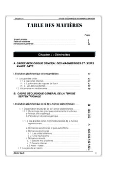 Gîtologie et metallogenie de l'extreme Nord-Ouest de la Tunisie