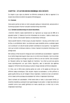Situation socioéconomique des enfants et des jeunes au Mali