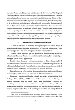 Les Styles Cognitifs et leurs influences sur l'éducation mathématique