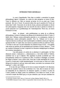 L'éthique comme substitution du moi à l'autre
