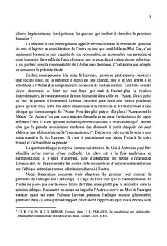 L'éthique comme substitution du moi à l'autre