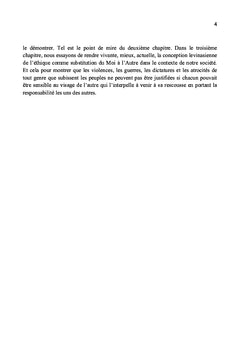 L'éthique comme substitution du moi à l'autre