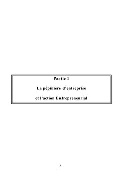 Le Rôle de la pépinières d'entreprise dans l'action entrepreneuriale