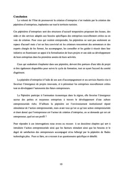 Le Rôle de la pépinières d'entreprise dans l'action entrepreneuriale