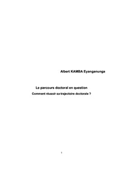 Le parcours doctoral en question