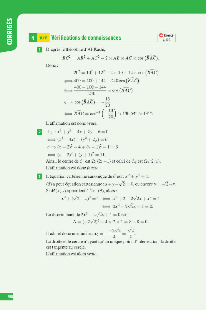 Interros des Lycées Maths 1re