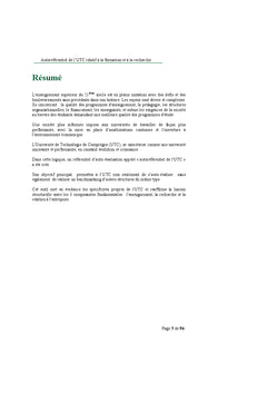 Autoreferentiel de l'UTC relatif A la formation et A la recherche