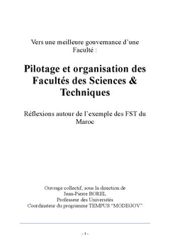Pilotage et organisation des Facultés des Sciences & Techniques