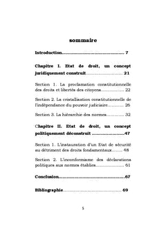 Reflexion sur la construction et deconstruction de l'etat de droit