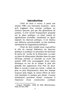 Reflexion sur la construction et deconstruction de l'etat de droit