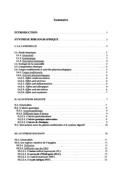 Effet gastroprotecteur de la camomille: etude ethnopharmacologique