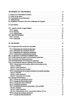 Effet gastroprotecteur de la camomille: etude ethnopharmacologique