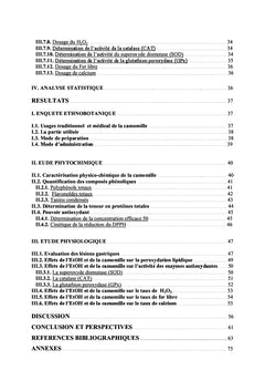 Effet gastroprotecteur de la camomille: etude ethnopharmacologique