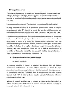 Effet gastroprotecteur de la camomille: etude ethnopharmacologique