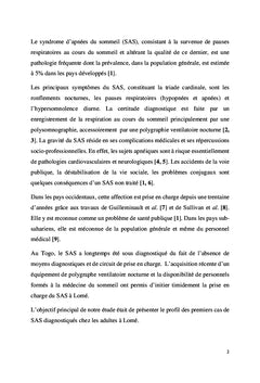 Syndrome d'apnées obstructives du sommeil à Lomé