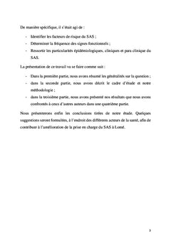 Syndrome d'apnées obstructives du sommeil à Lomé