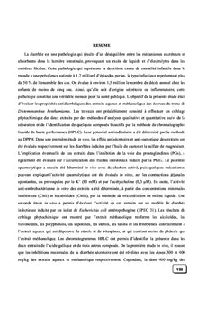 Activités antidiarrhéiques des extraits de Distemonanthus benthamianus