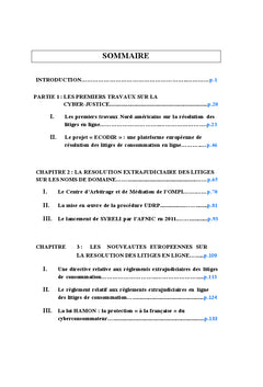 La resolution extrajudiciaire des litiges en ligne