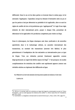 La resolution extrajudiciaire des litiges en ligne