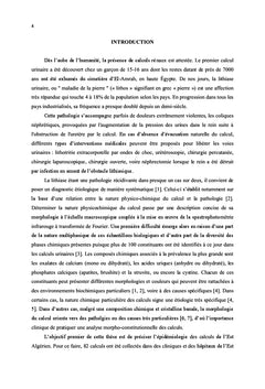 La lithiase urinaire de l'est Algerien: etudes preliminaires