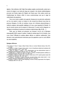 La lithiase urinaire de l'est Algerien: etudes preliminaires