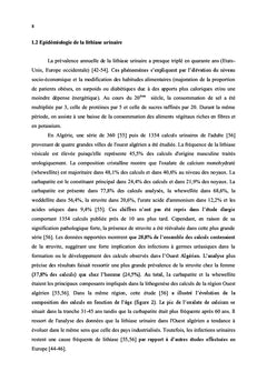 La lithiase urinaire de l'est Algerien: etudes preliminaires
