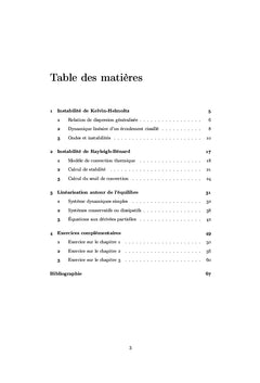 Instabilites hydrodynamiques