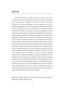 Anthropologie du phénomène rumoral autour de la maladie à virus Ebola