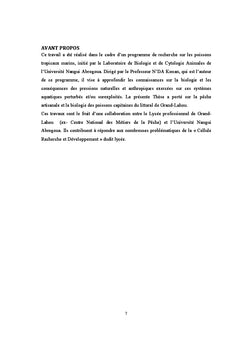 Biologie et peche des poissons capitaines du littoral de cote d'ivoire