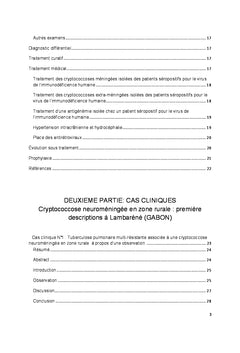Cryptococcose en zone rurale Gabonaise : mythe ou realite ?